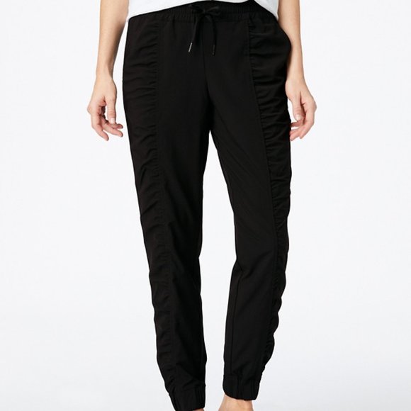 Garnet Hill Pants - Garnet Hill Black Ruched Recycled Jogger Pant